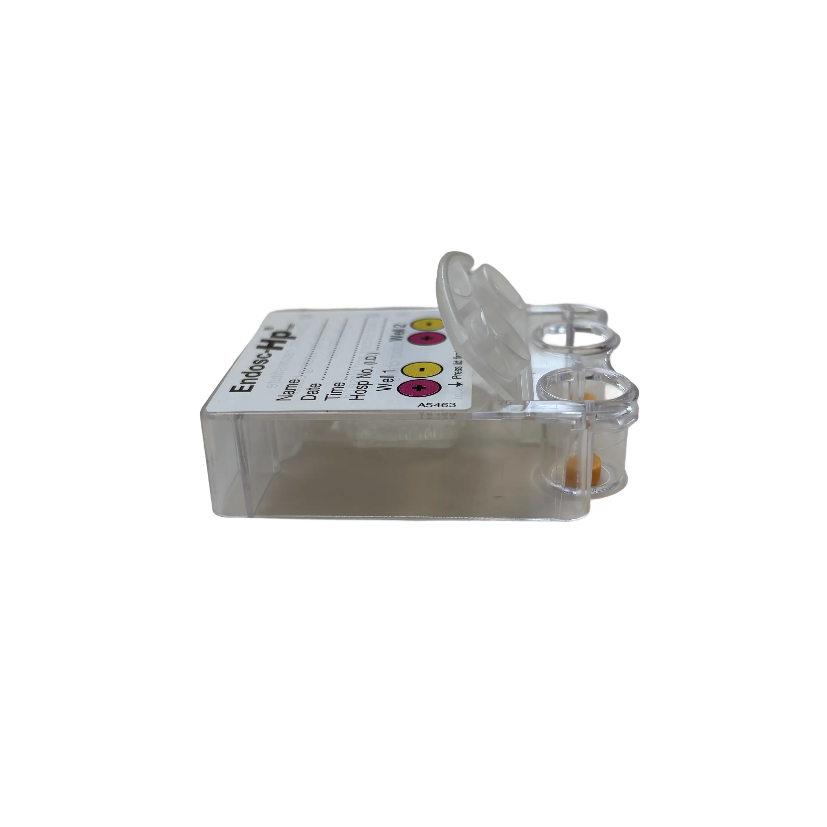 Small electronic device with a clear cover on a white background